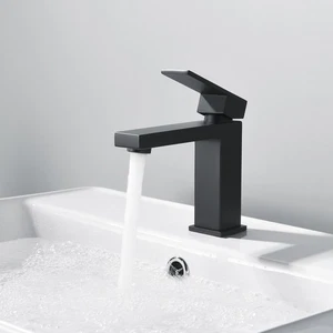Grifo de baño esquinero grifo de lavabo pequeño grifo de una mano lavabo negro - Imagen 1 de 8
