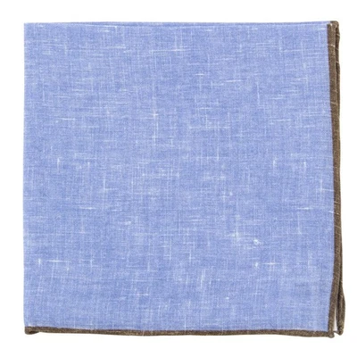 Fiori Di Lusso Blue Solid Linen Pocket Square - 12 3/8" x 12 3/8" (807) - Image 1 of 4