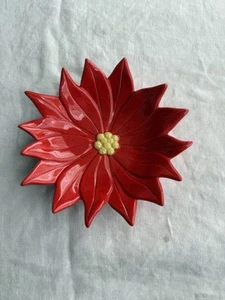 Atlantic Form Weihnachten Weihnachtsstern Schale Blume 8" Schale Vintage 1984 rot & gelb - Bild 1 von 8
