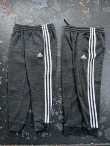 Pair of Boy’s Adidas Sweatpants Size 8 - Charcoal Grey White 3 Stripe - Picture 1 of 2