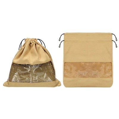 Paquete de 3 bolsas antipolvo 15,35"x15,75" cubiertas bolsas de almacenamiento con ventana, café Foto 1 de 4