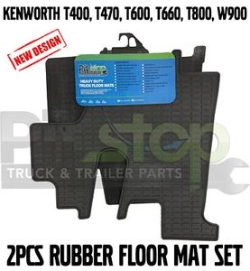 Kenworth Truck T440 T470 T600 T660 T800 W900 Floor Rubber Mats Liners 2 PCS SET  - Picture 1 of 4