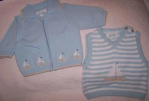 NUEVO CON ETIQUETAS TCP The Children's Place Azul VELERO Suéter o Chaleco Talla 0-3 o 3-6 meses - Imagen 1 de 4