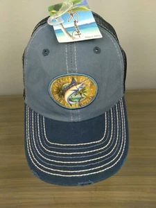 Panama Jack NWT Bill Collector Sailfish Baseball Hat Cap Mesh Snapback Blue - Picture 1 of 3
