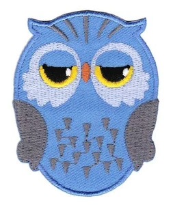 am90★Búho Azul Pájaro Parche para Planchar Aplicación Imagen Planchado 5,1 x 6,6 cm - Imagen 1 de 1