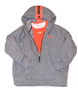 Under Armour Media Cremallera Calce Suelto Sudadera con Capucha y Camiseta Stay Cool Gris Naranja Mujer Mediana - Imagen 1 de 15