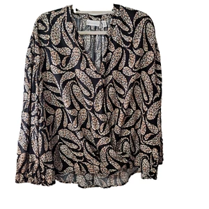 3X Tunic Top Blouse Wrap Front Tuck 3/4 Bishop Sleeve Black Rafaella Women's - Picture 1 of 13