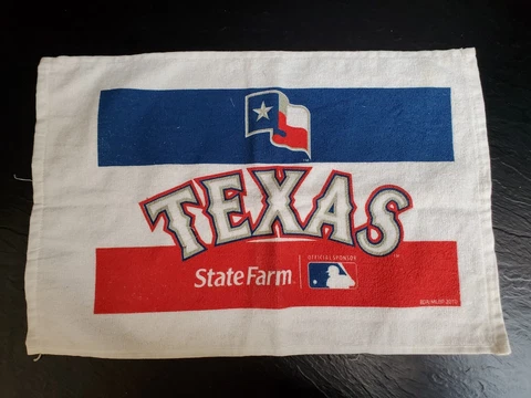 Vintage Texas Rangers State Farm Rally Towel Stadium Giveaway State Flag MLB Cover