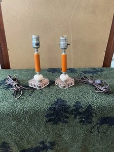 Pair Of Vintage Bakelite Candlesticks Lamps - Picture 1 of 8