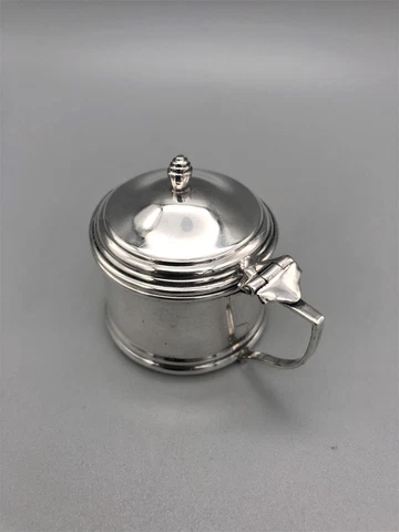 ART DECO STERLING SILVER MUSTARD POT, DEAKIN & FRANCIS, BIRMINGHAM, 1936 Cover