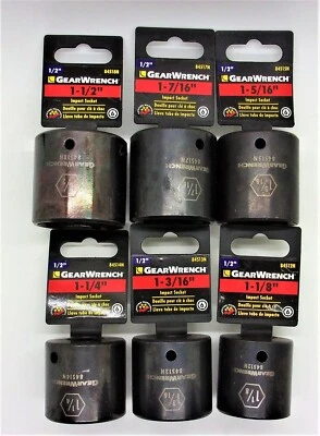 GearWrench 1/2" Drive  6-Point Standard & Metric Impact Sockets (Select Size) - Image 1 of 3