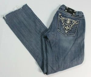 Pantalones de mezclilla para mujer Miss Me corte bota talla 29 JP5341B3 talla 32 x 29 dobladillos de imitación crudos - Imagen 1 de 12