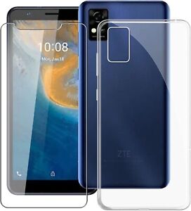 For ZTE BLADE A31 CASE + TEMPERED GLASS SCREEN PROTECTOR CLEAR SHOCKPROOF COVER