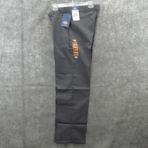 Dickies Boys Flat Front Pants 18 Husky Charcoal Gray Classic Fit Straight LegNew - Picture 1 of 11