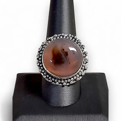 Anillo de ópalo de ley 925 para dama talla 9,75 ornamentado artesanal Foto 1 de 4