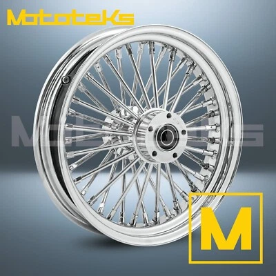 16X3.5 FAT SPOKE WHEEL 40 STAINLESS FOR HARLEY SOFTAIL SPORTSTER DYNA REAR RIM - Image 1 of 4