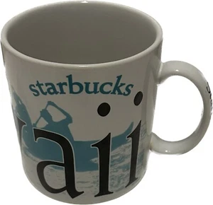 Vintage Starbucks Hawaii City Mug 2000 Big Island Coffee Cocoa Tea Surf Canoe - Picture 1 of 4