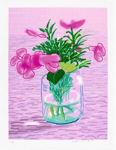 DAVID HOCKNEY STYLE FRAMED CANVAS PAPER PICTURE PRINT ART WALL ART  LILACS
