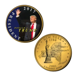 Donald Trump 24k layered & Colorized Collectible Coin - Picture 1 of 1