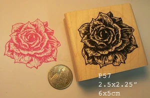 Estampilla de goma flor rosa P57 - Imagen 1 de 4