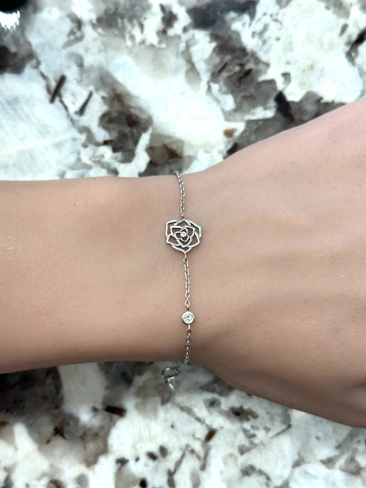 Pulsera PIAGET Rosa con Acento Diamante Natural Oro Blanco 18K Foto 1 de 4