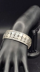 Vintage Mexiko Sterlingsilber Punkte Armreif Armband 45,6 g signiert TH-176 Mexiko - Bild 1 von 16