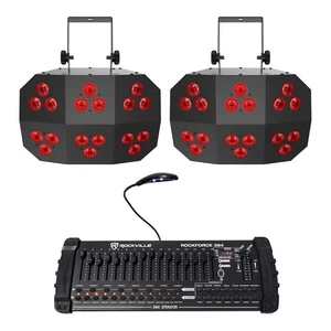 (2) Chauvet DJ Wash FX 2 RGB+UV Eye Candy Effect Wash Lights+DMX Controller - Picture 1 of 11
