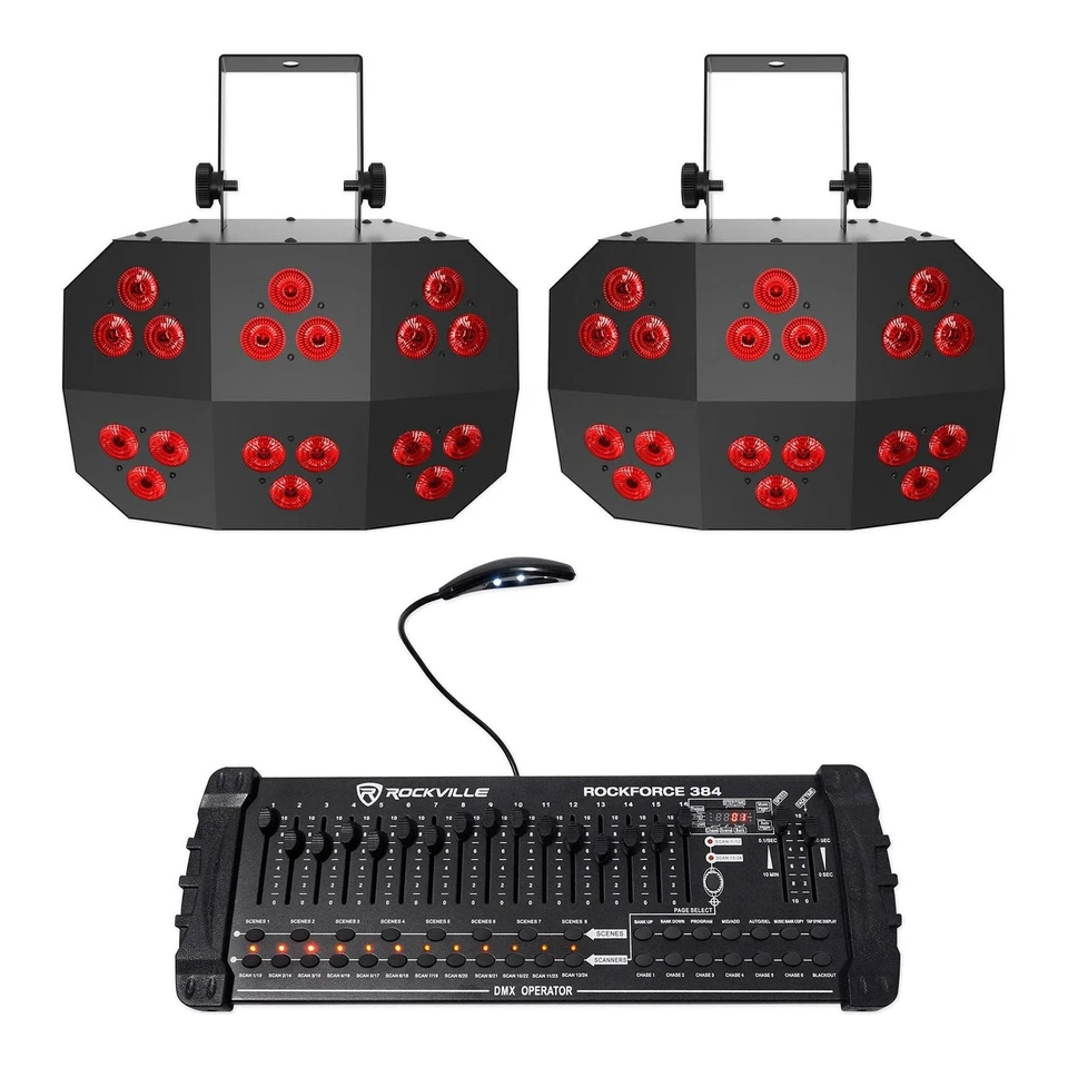(2) Chauvet DJ Wash FX 2 RGB+UV Eye Candy Effect Wash Lights+DMX Controller - Image 1 of 4