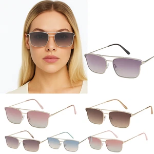 Designer Mode Sonnenbrille Farbverlauf Gläser Trendy Klassisch Metallgestell UV400 - Bild 1 von 9