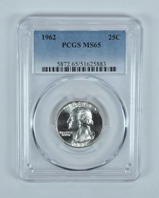 1962 Washington Quarter MS65 PCGS Blue Label *5290 - Imagem 1 de 4