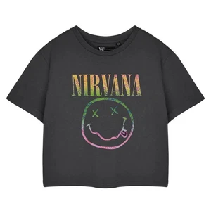 Nirvana Damen/Ladies Rainbow Logo Crop T-Shirt (NS8487) - Bild 1 von 3