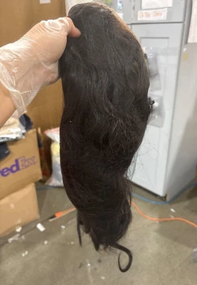Venta al por mayor Peluca Cabello Humano Natural Negro Cuerpo Onda Completo Encaje Peluca Mujer, Actualización Foto 1 de 3