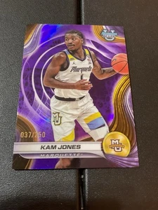2024-25 BOWMAN BEST U KAM JONES PURPLE REFRACTOR-#037/250-PACERS/MARQUETTE-#39 - Picture 1 of 3