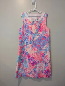 Lily Pulitzer Girls Sleeveless White And Pink Shift Dress Size 14 - Picture 1 of 9