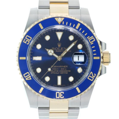 Rolex Submariner Date 116613LB Sunburst azul garantía de dos tonos 2016 Foto 1 de 4