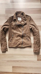 Abercrombie & Fitch A&F Suede Effect Bomber Jacket Brown - Picture 1 of 7