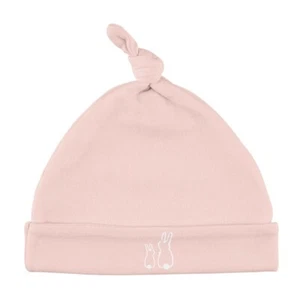 Stephan Baby : Baby Girl Pink Solid Knot Hat with Bunny Accent 0-3 Months NEW - Picture 1 of 1