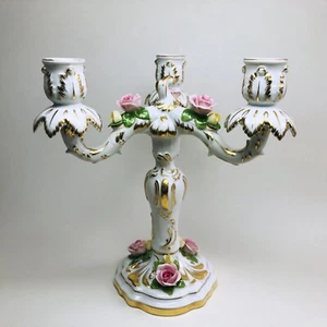 Alka AK Alboth & Kaiser Kerzenhalter Kerzenständer 3-armig Gold Rosen vintage - Bild 1 von 9