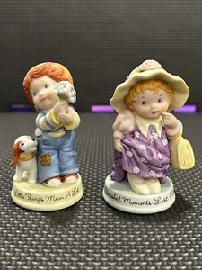 Avon Porcelain Figurines 1983 "Little Things" & "Cherished Moments" - Picture 1 of 8