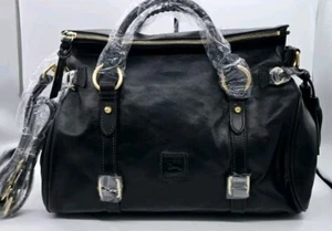 Dooney & Bourke Florentine Leather Satchel Handbag Black New - Picture 1 of 12