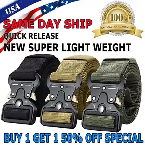 MEN Casual Military Tactical Army Adjustable Quick Release Belts Pants Waistband - Picture 1 of 14