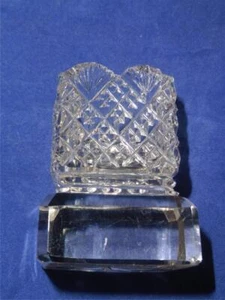Soporte de palillo de dientes de vidrio de corte brillante americano de colección patrón de ventilador de diamante - Imagen 1 de 7