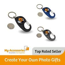Blank Acrylic Photo Carabiner Clip & Trolley Coin Keyring 25mm Round Insert Size