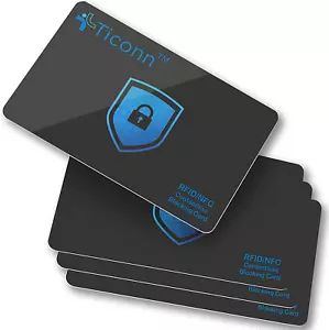 RFID Blocking Cards - 4 Pack, Premium Contactless NFC Debit Credit Card - Picture 1 of 6
