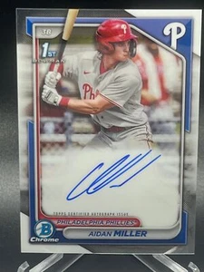 2024 BOWMAN AIDAN MILLER CHROME PROSPECT AUTO PHILLIES CPA-AM "B" - Picture 1 of 2