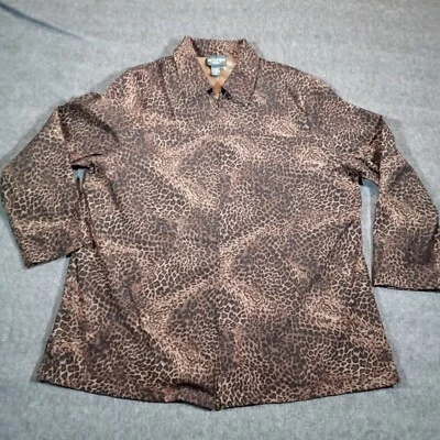 Notations Jacket Women 1X Leopard Print Layering Capsule Office Everyday - Image 1 of 4