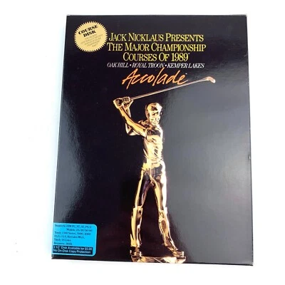 1989 Accolade Jack Nicklaus Oak Hill Royal Troon Kemper Lakes Video Game Box - Image 1 of 4