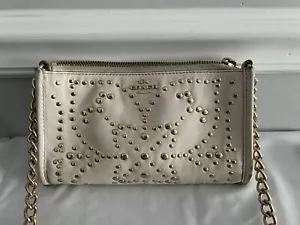 Coach stud Rivet Cream-Gold chain strap purse - Picture 1 of 16