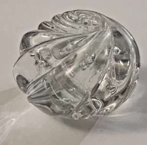 Vtg Art Glass Paperweight Bubbles Twist Spiral Swirl Signed Jeff Price #116 - Picture 1 of 9