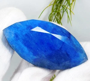Huge 301.50Carat Natural "Blue Sapphire" Marquise From Srilanka Opaque Certified - Picture 1 of 13